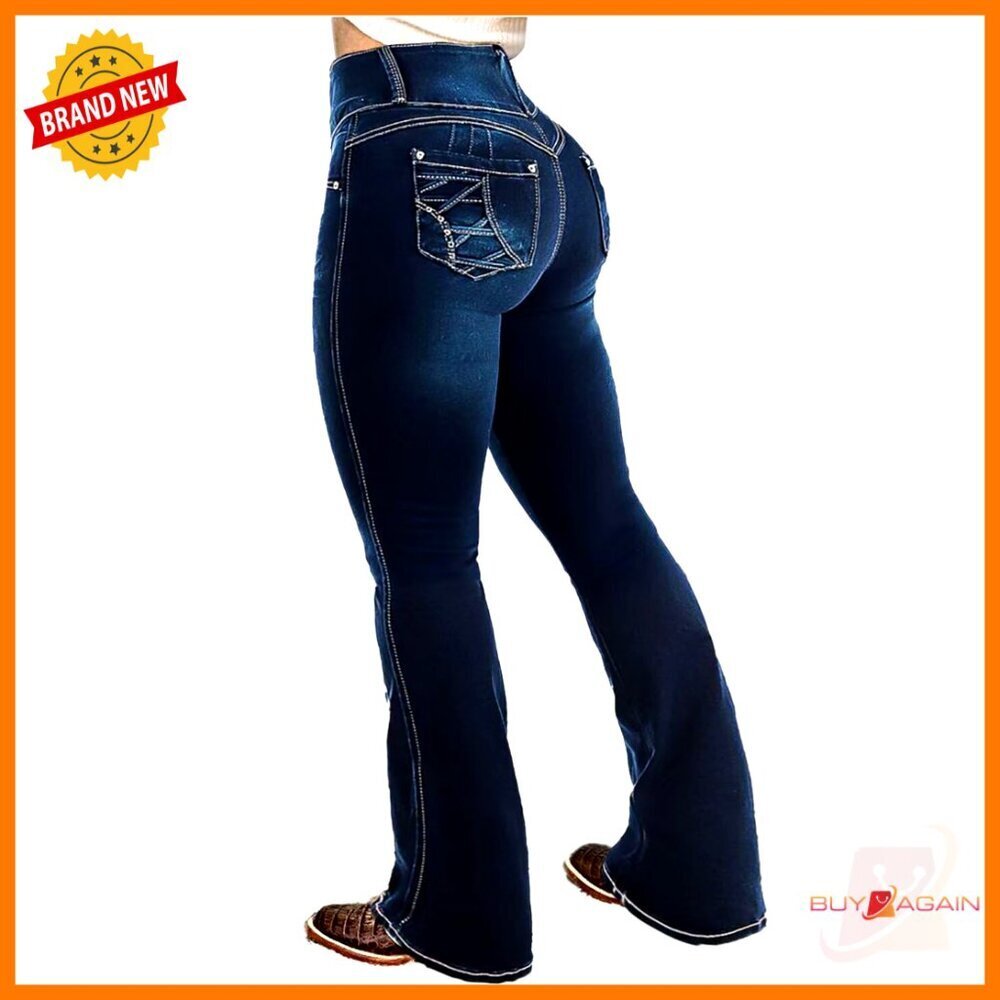 Stretchy Bootcut Jeans Butt Lifting Design Low Rise Flare Leg